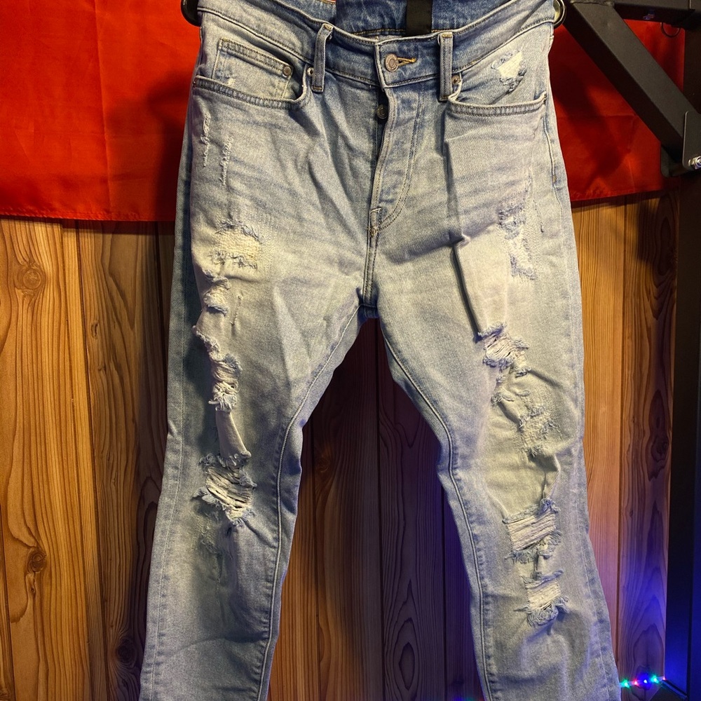 Pacsun Skinny Distressed Denim Blue Wash Jeans